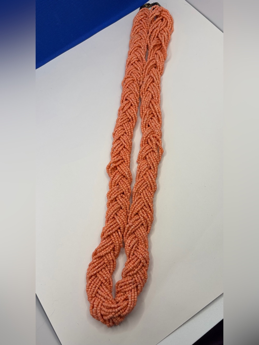 Handmade Braided Coral Multi Strand Seed Bead Beaded Necklace - Women's Jewelry - Picture 1 of 7